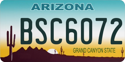 AZ license plate BSC6072