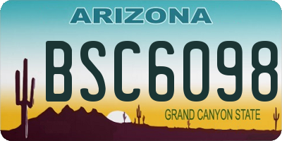 AZ license plate BSC6098