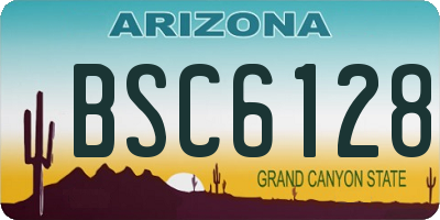 AZ license plate BSC6128