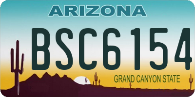 AZ license plate BSC6154