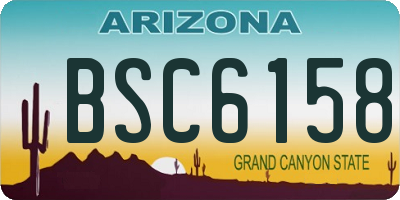 AZ license plate BSC6158