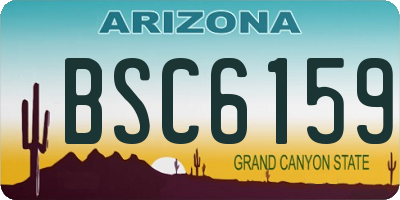 AZ license plate BSC6159