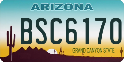 AZ license plate BSC6170