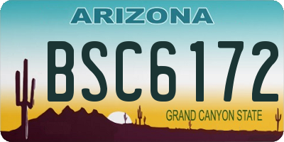 AZ license plate BSC6172