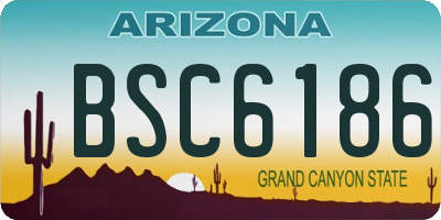 AZ license plate BSC6186