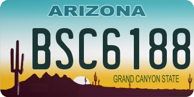AZ license plate BSC6188