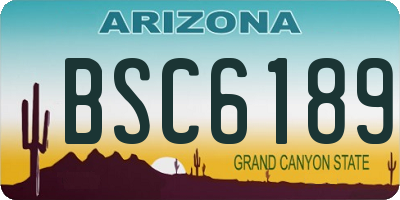 AZ license plate BSC6189