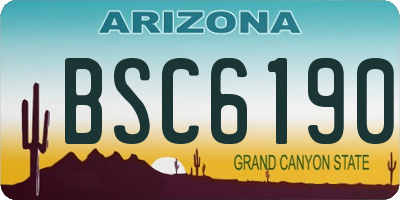 AZ license plate BSC6190