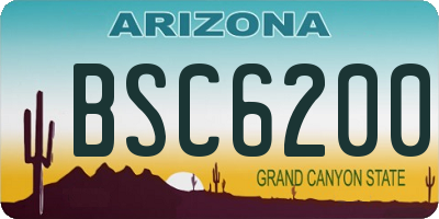 AZ license plate BSC6200