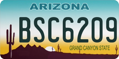 AZ license plate BSC6209
