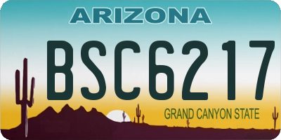 AZ license plate BSC6217