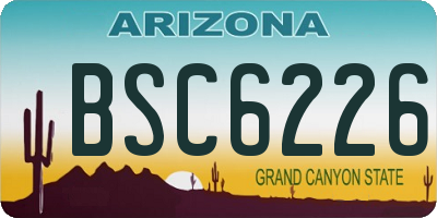 AZ license plate BSC6226