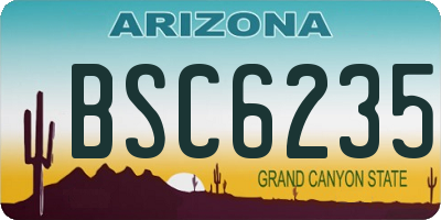 AZ license plate BSC6235