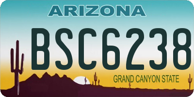 AZ license plate BSC6238