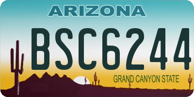 AZ license plate BSC6244