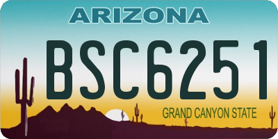 AZ license plate BSC6251