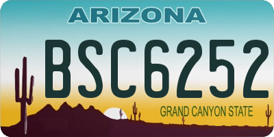 AZ license plate BSC6252