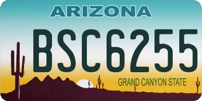 AZ license plate BSC6255