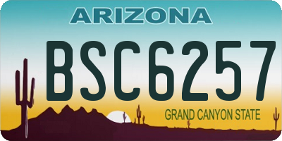 AZ license plate BSC6257