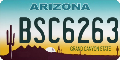 AZ license plate BSC6263