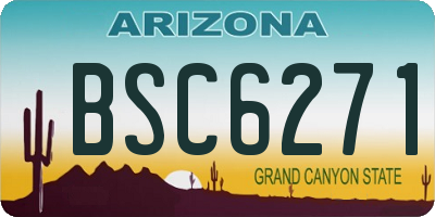 AZ license plate BSC6271