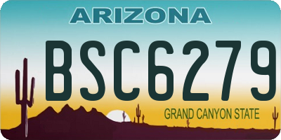 AZ license plate BSC6279