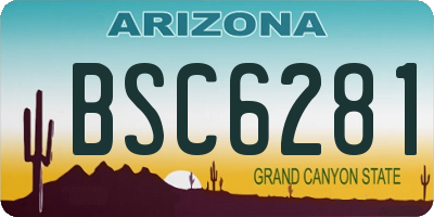 AZ license plate BSC6281