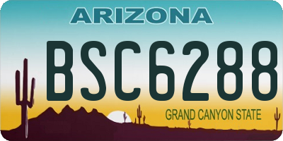 AZ license plate BSC6288