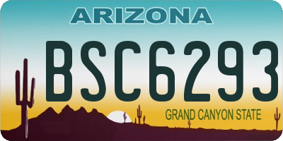 AZ license plate BSC6293