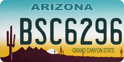 AZ license plate BSC6296