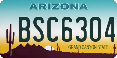 AZ license plate BSC6304