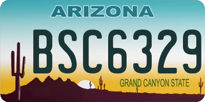 AZ license plate BSC6329