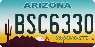 AZ license plate BSC6330