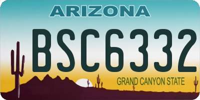 AZ license plate BSC6332