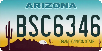 AZ license plate BSC6346