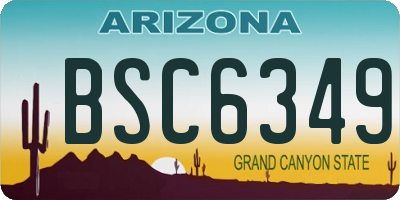 AZ license plate BSC6349