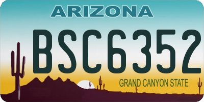 AZ license plate BSC6352