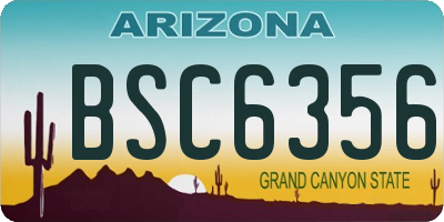 AZ license plate BSC6356