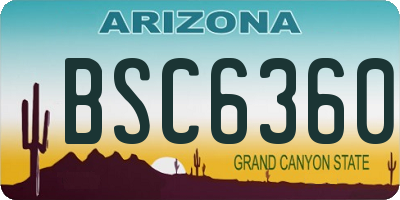 AZ license plate BSC6360