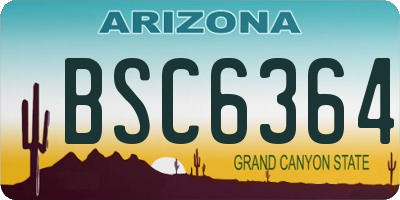 AZ license plate BSC6364