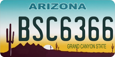 AZ license plate BSC6366