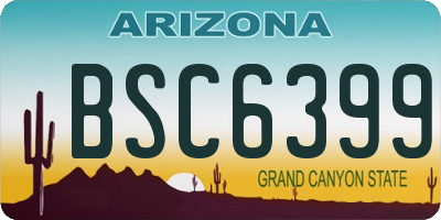 AZ license plate BSC6399