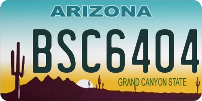 AZ license plate BSC6404