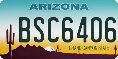 AZ license plate BSC6406