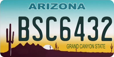 AZ license plate BSC6432