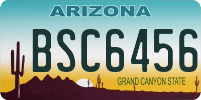 AZ license plate BSC6456