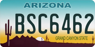 AZ license plate BSC6462