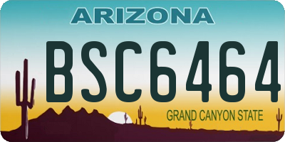 AZ license plate BSC6464