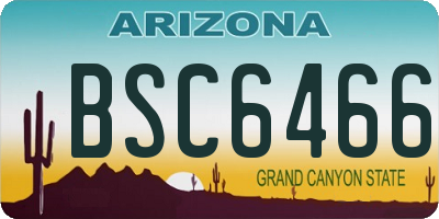 AZ license plate BSC6466