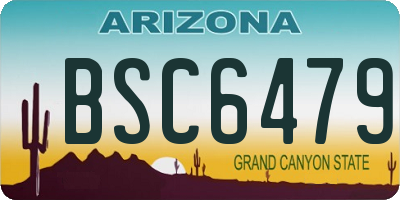 AZ license plate BSC6479